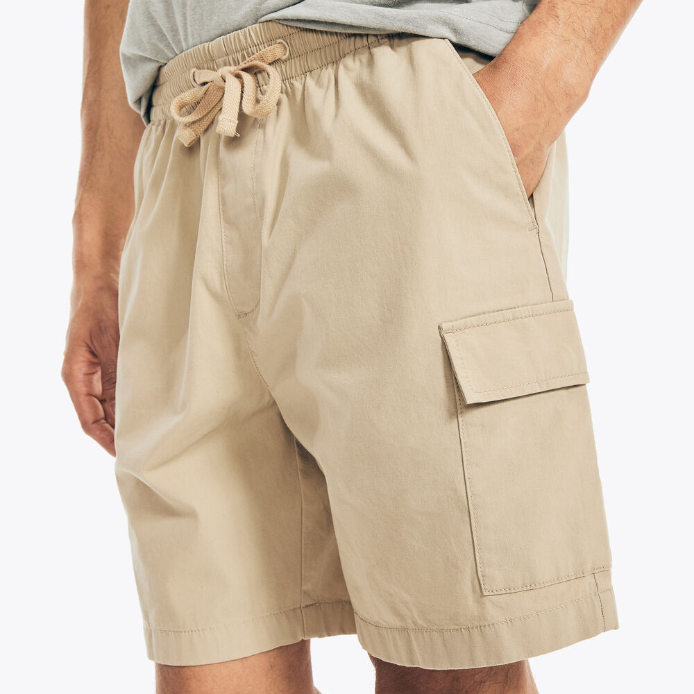 8" PULL-ON CARGO SHORT,Military Tan,large