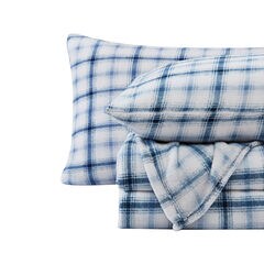 PLAID QUEEN SHEET SET,Blue Mirage,large