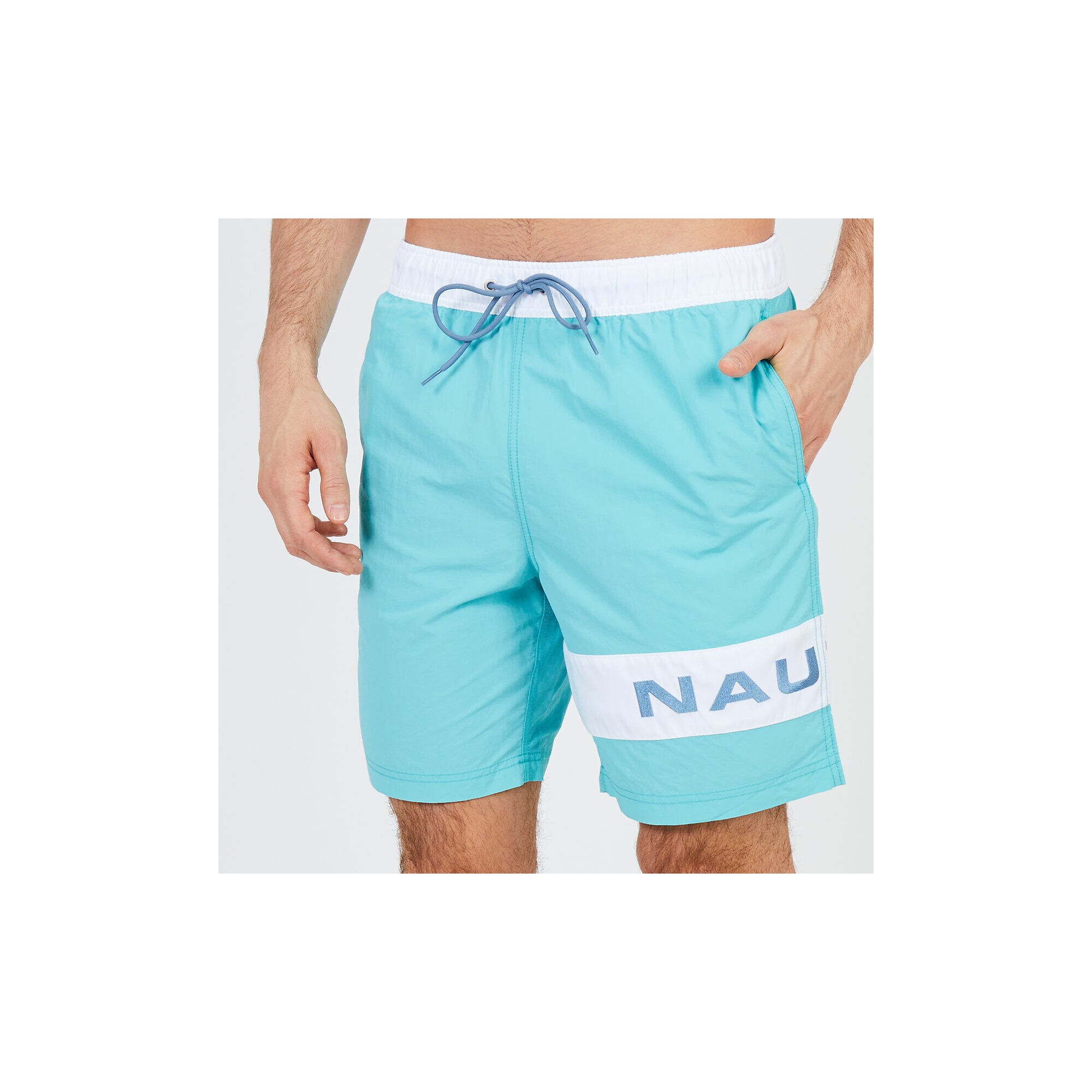 Full-Elastic Logo Swim Trunks,Bali Bliss,large