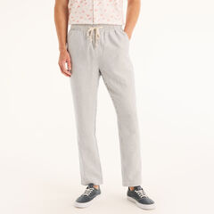 Striped Linen Drawstring Pant,Natural,large