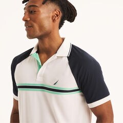 Navtech Classic Fit Raglan Polo,Bright White,large