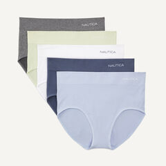 Ribbed Seamless Brief, 5-Pack,Pale Blue,large