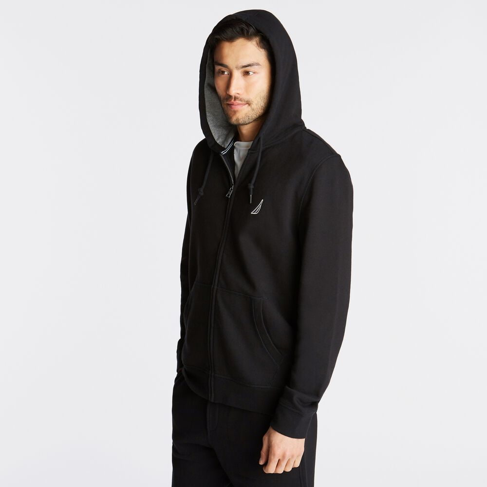 Nautica Full-Zip Hoodie,True Black,large