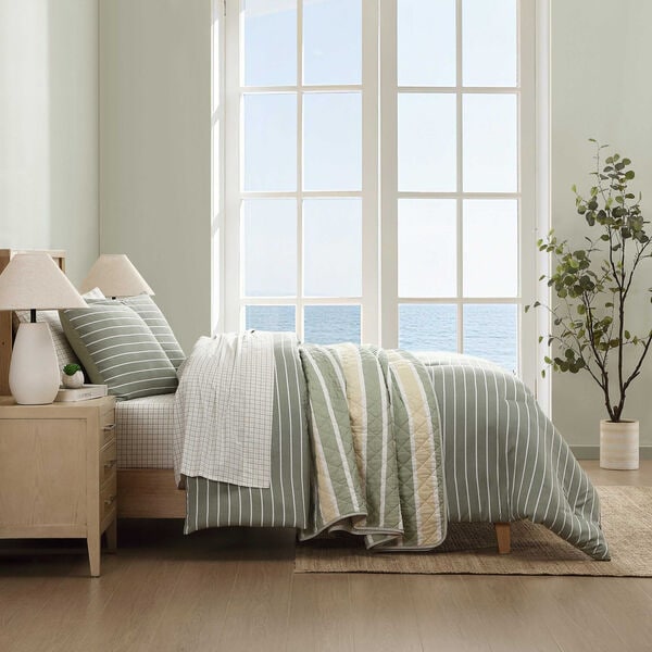Park Stripe Green Twin/Twin XL Comforter Set