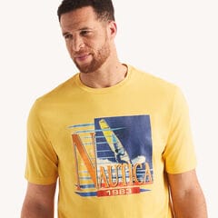 Big & Tall Windsurfing Graphic T-Shirt,Daffodil,large