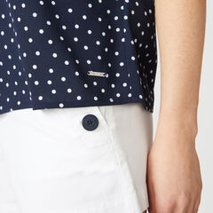 DOT PRINT DOLMAN SLEEVE TOP,Stellar Blue Heather,large