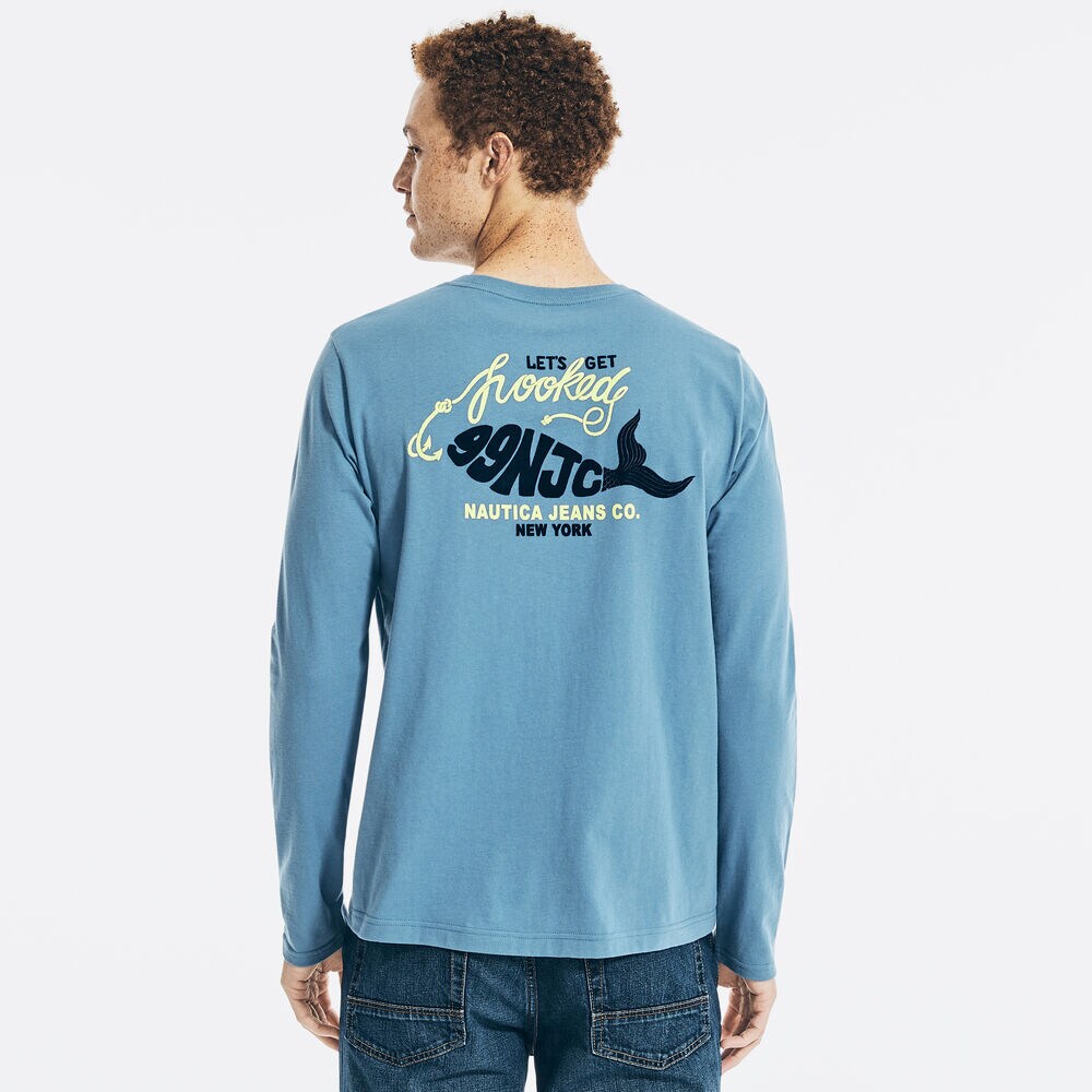 NAUTICA JEANS CO. GRAPHIC LONG-SLEEVE T-SHIRT,Star Sapphire,large