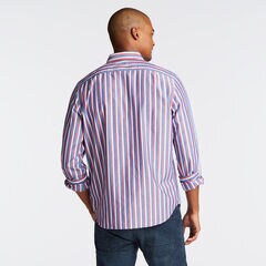 CLASSIC FIT POPLIN SHIRT IN VERTICAL STRIPE,Limoges,large