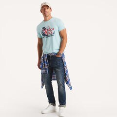 Mussel Beach Graphic T-Shirt,Aqua Splash,large