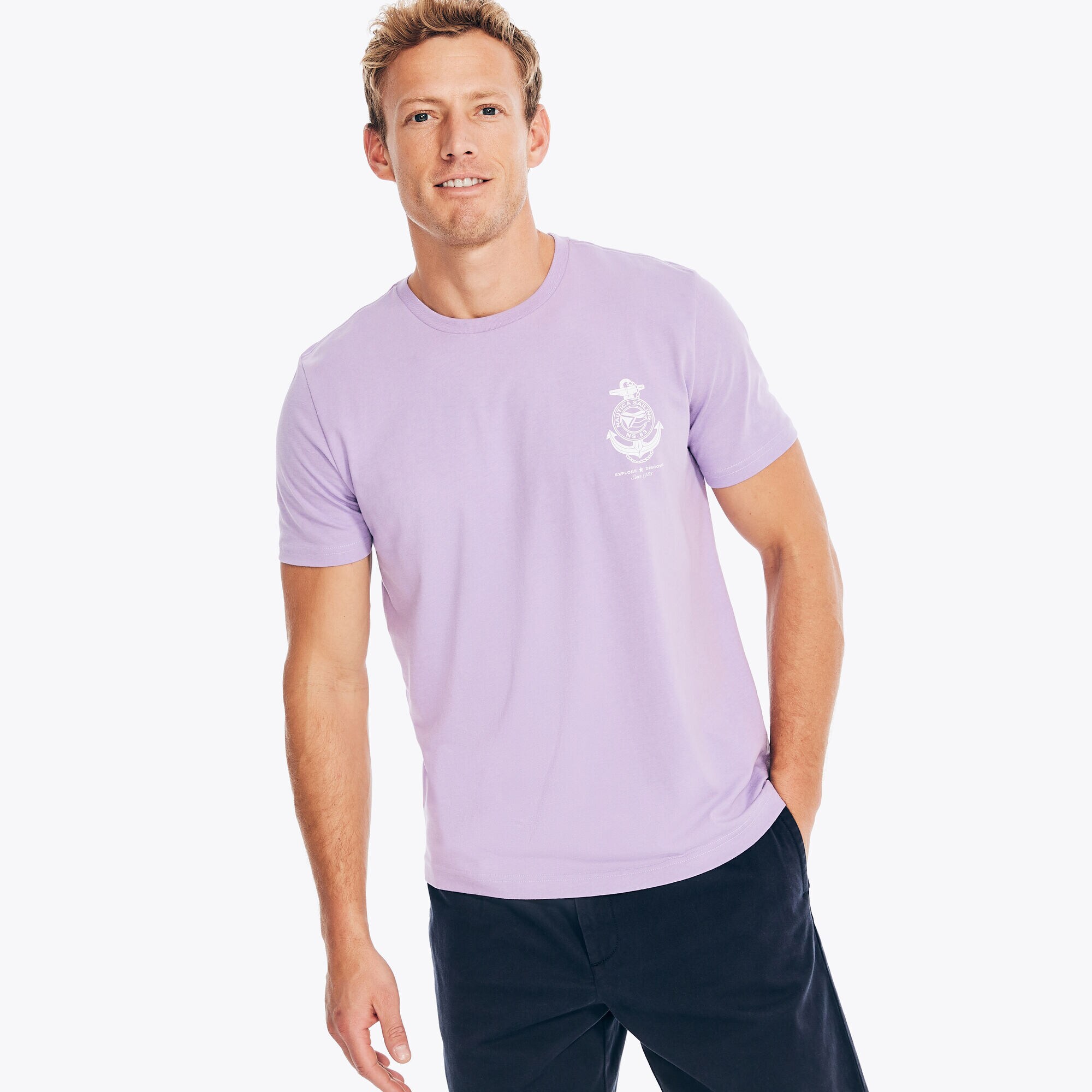 Big & Tall Sustainably Crafted Ocean Exploration Graphic T-Shirt,Ocean Violet,large