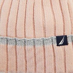 Ribbed Metallic-Tipped Beanie,Petal,large