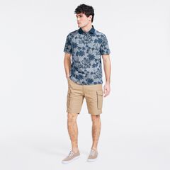 CLASSIC FIT PALM TREE PRINT POLO,Lapis Blue,large