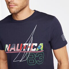 International Graphic T-Shirt,Navy,large