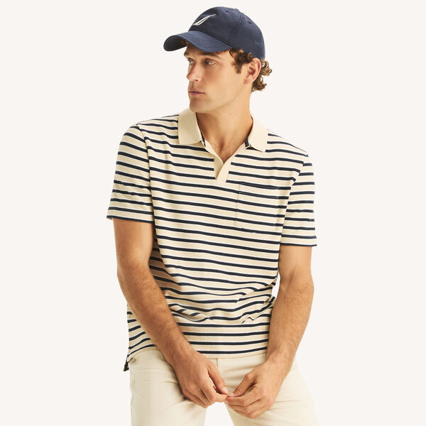 Classic Fit Striped Pocket Polo