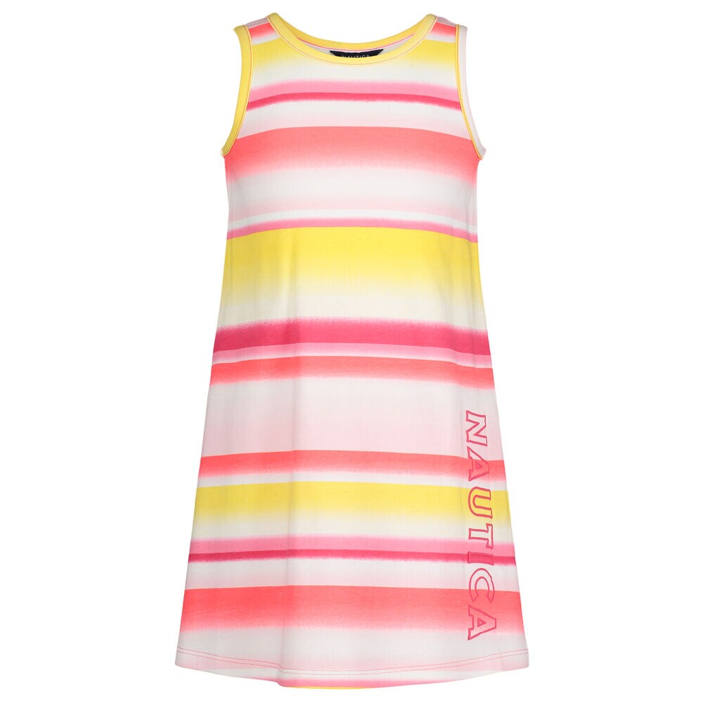 GIRLS' OMBRE-STRIPE TANK DRESS (7-16),Red Skies,large