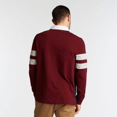 BIG & TALL COLORBLOCK RUGBY POLO SHIRT,Royal Burgundy,large