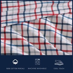 Boating Tattersall Plaid Grey Twin Sheet Set,Heather,large