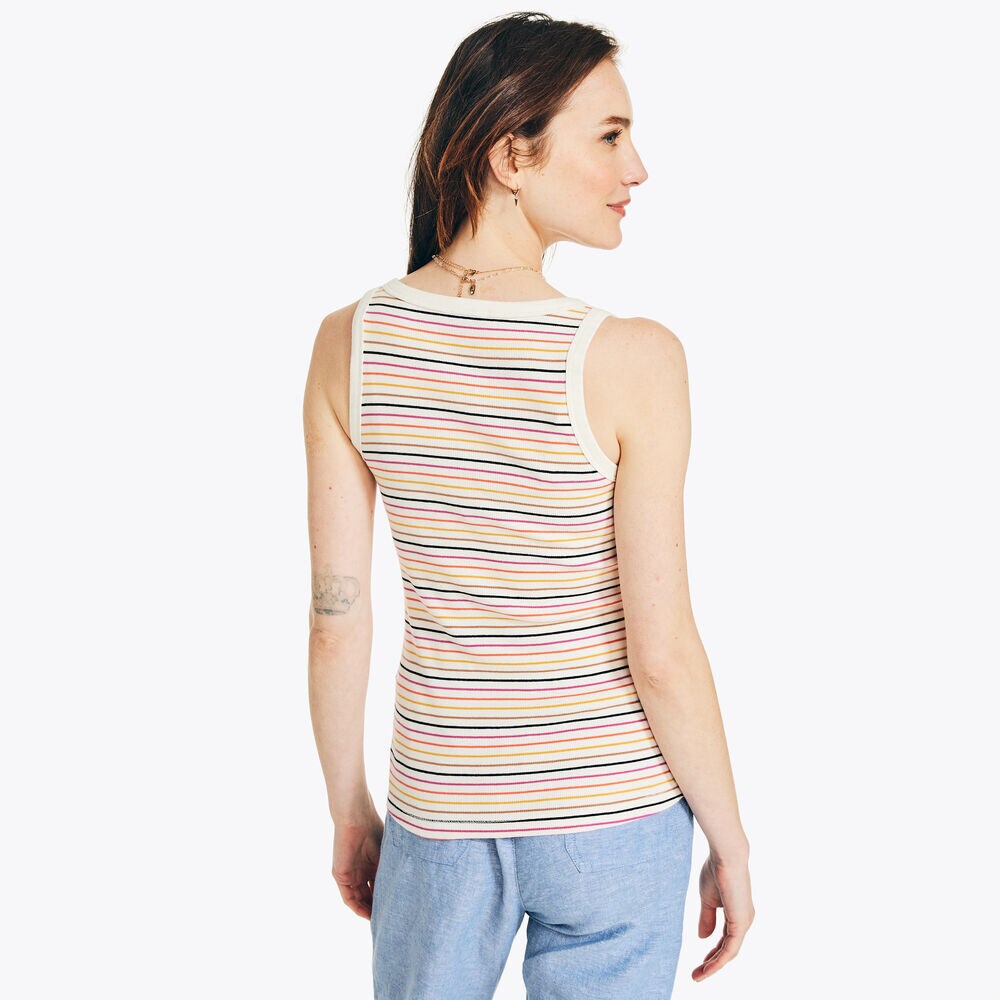 Striped Tank Top,Marshmallow,large