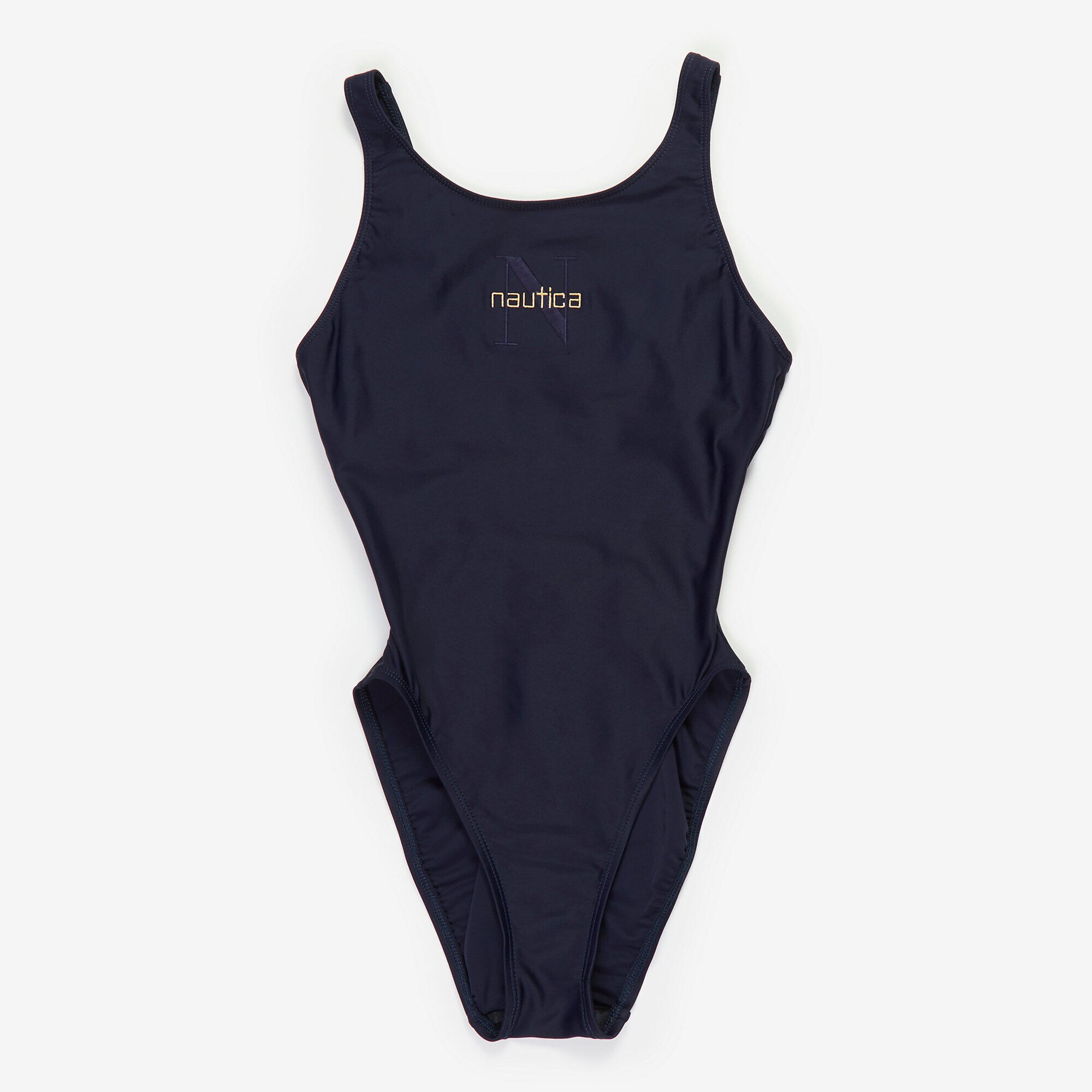 Vintage Nautica One Piece Swimsuit,Stellar Blue Heather,large