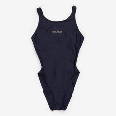 Vintage Nautica One Piece Swimsuit,Stellar Blue Heather,large