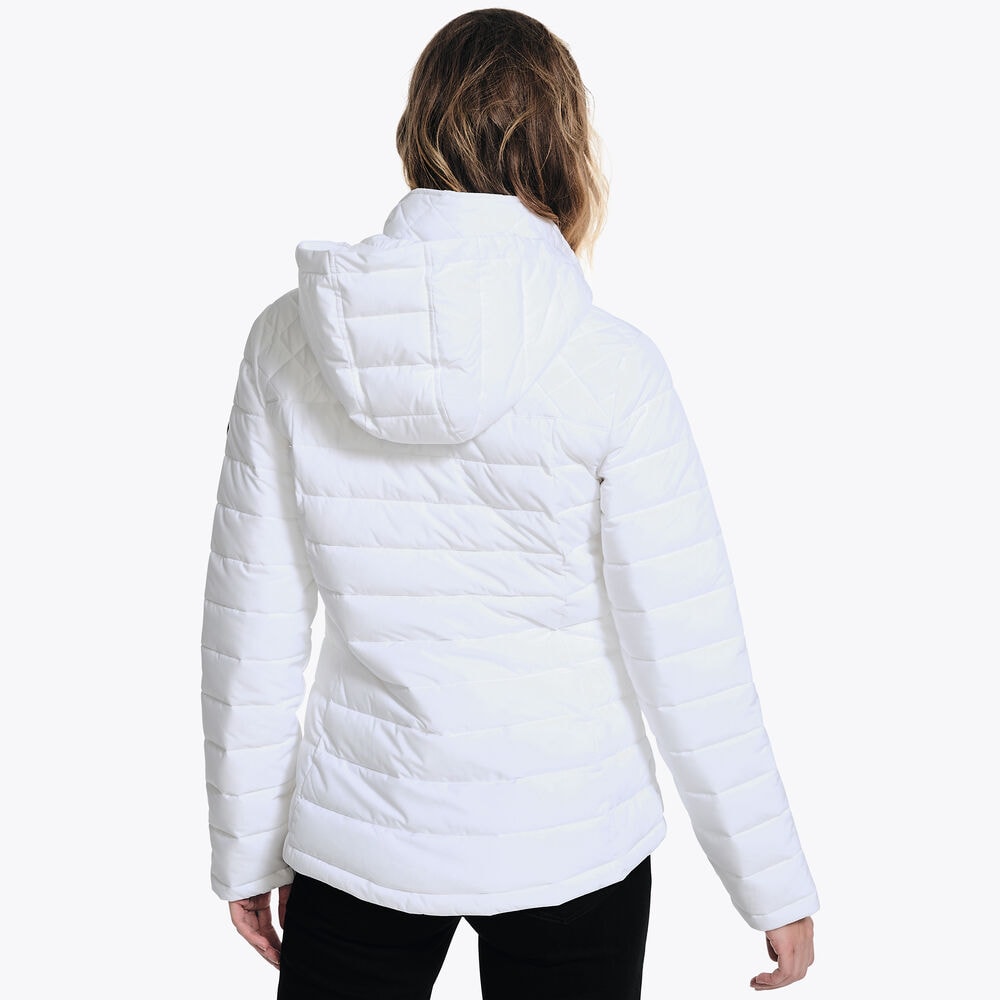 Short Puffer Jacket With Removable Hood,Bright White,large