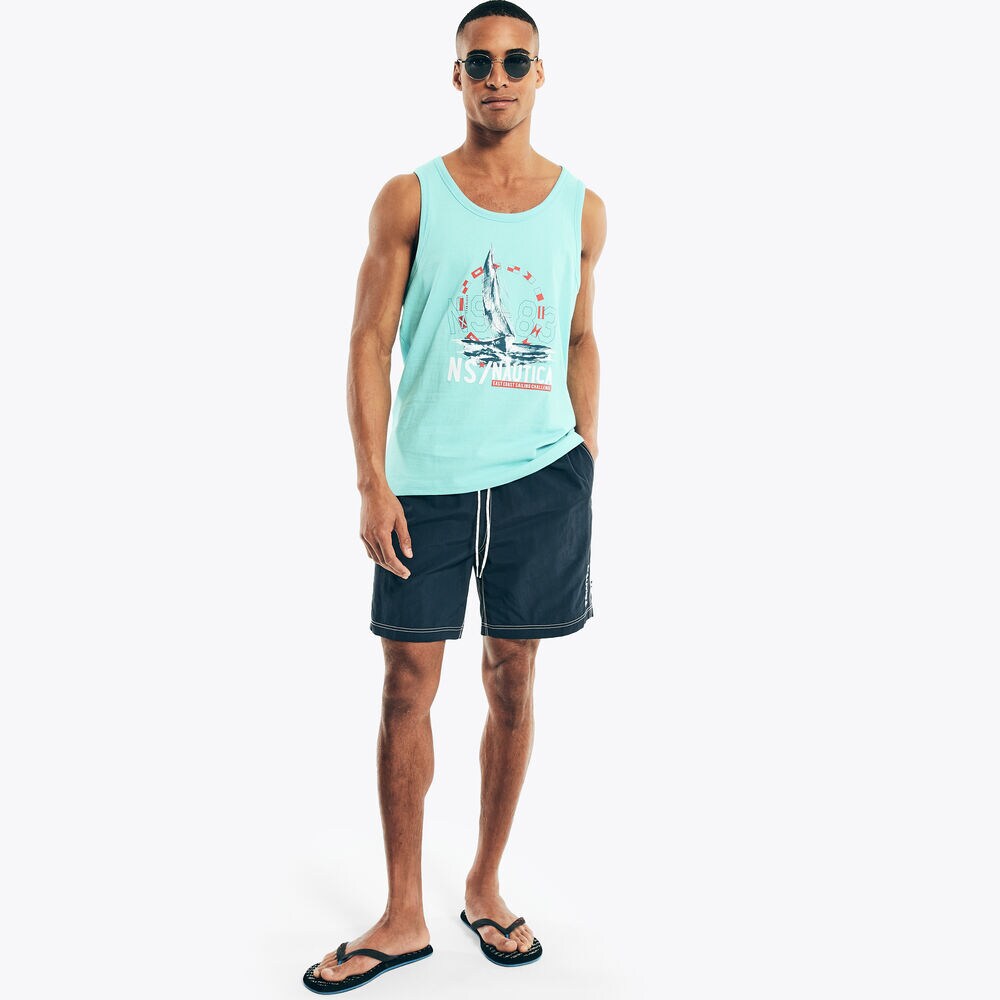 SAILBOAT GRAPHIC TANK,Ballard Blue,large