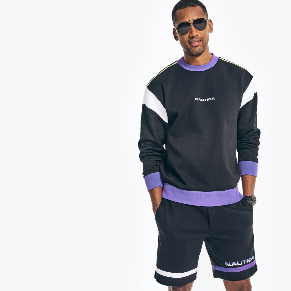 COMPETITION COLORBLOCK LOGO SWEATSHIRT,True Black,large