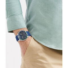 NST Chronograph Silicone Watch,Ice Blue,large