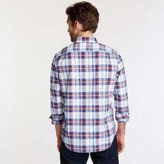 CLASSIC FIT STRETCH POPLIN SHIRT IN ICONIC PLAID,Bright White,large