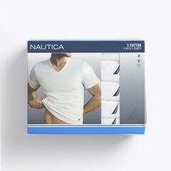 V-NECK T-SHIRTS, 5-PACK,Antique White Wash,large