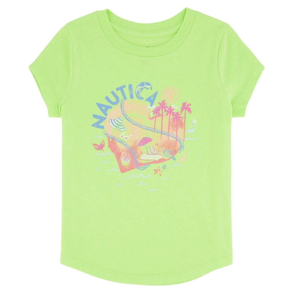 TODDLER GIRLS' NAUTICA ISLAND T-SHIRT (2T-4T),Biscay Teal,large