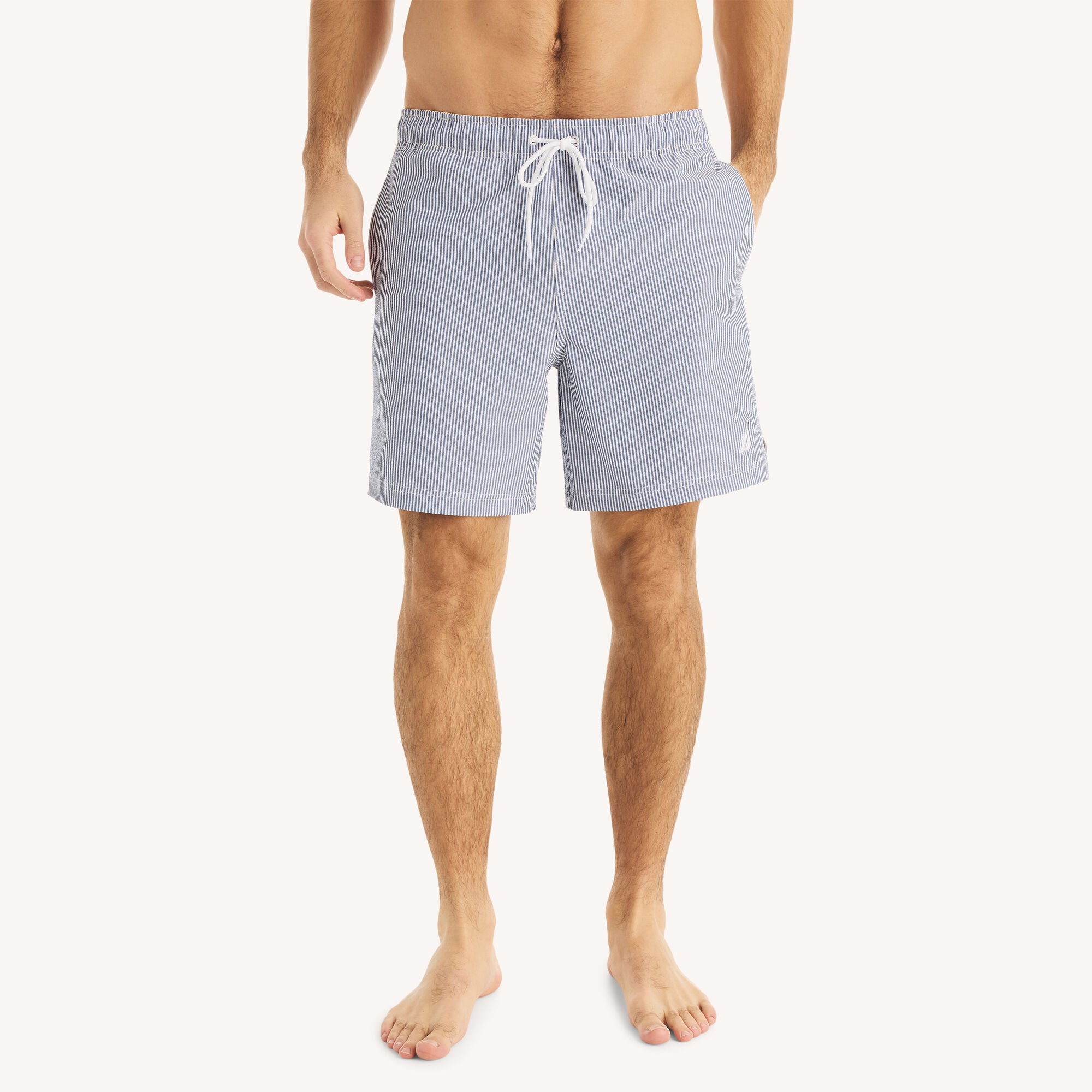 7" Seersucker Quick-Dry Swim,Windsurf Blue,large