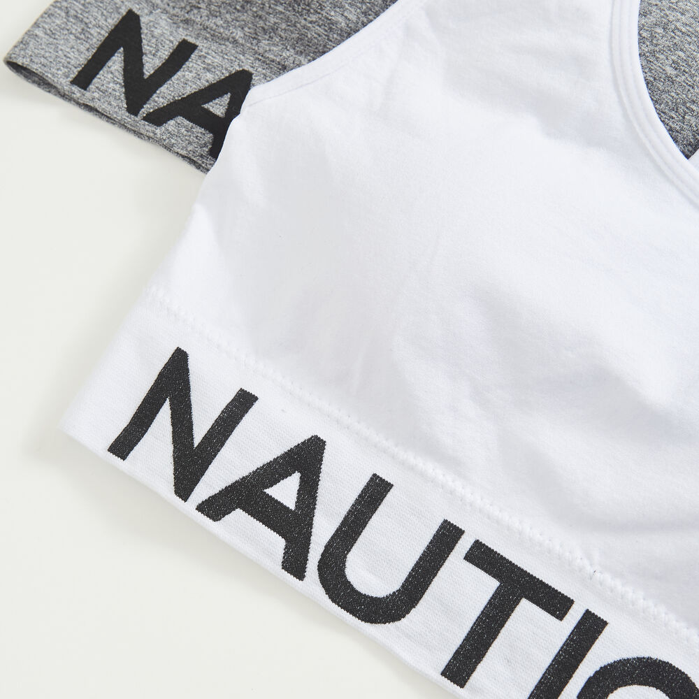LOGO GRAPHIC SPORTS BRA, 2-PACK,Antique White Wash,large
