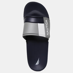 COLORBLOCK LOGO SLIDE SANDAL,True Black,large