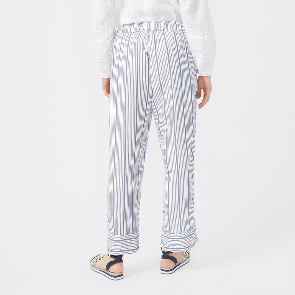 STRIPE SIDE TIE PANTS,Bright White,large