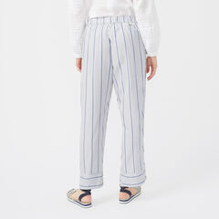 STRIPE SIDE TIE PANTS,Bright White,large