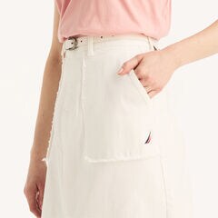 Solid Utility Skirt,Bright White,large