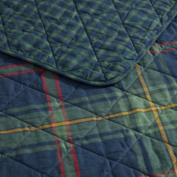 Preston Blue Plaid Twin Quilt Set 