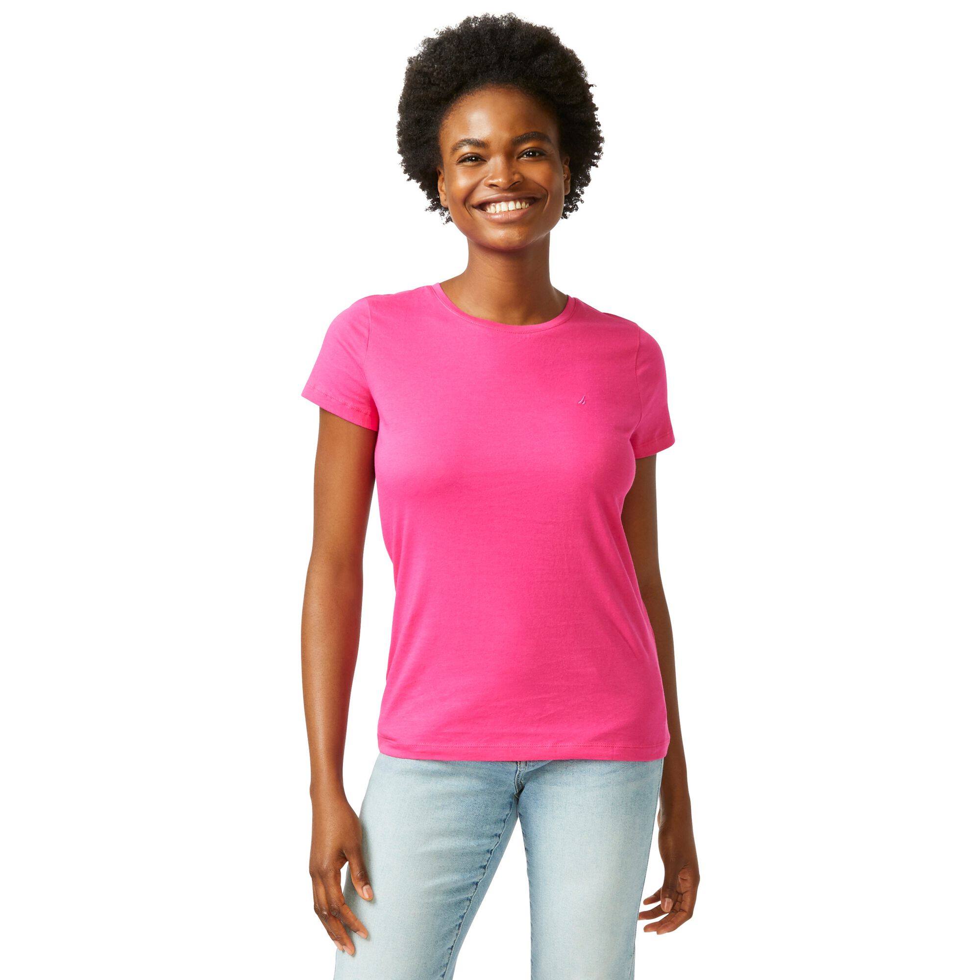 SOLID CREWNECK T-SHIRT,Leis Pink,large