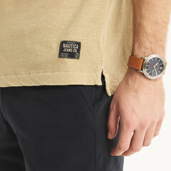 Nautica Jeans Co. Classic Fit Linen Polo,Woodsage,large