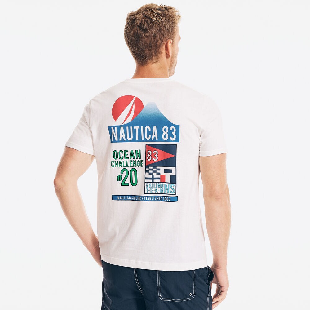 PREMIUM COTTON OCEAN CHALLENGE GRAPHIC T-SHIRT,Sail White,large