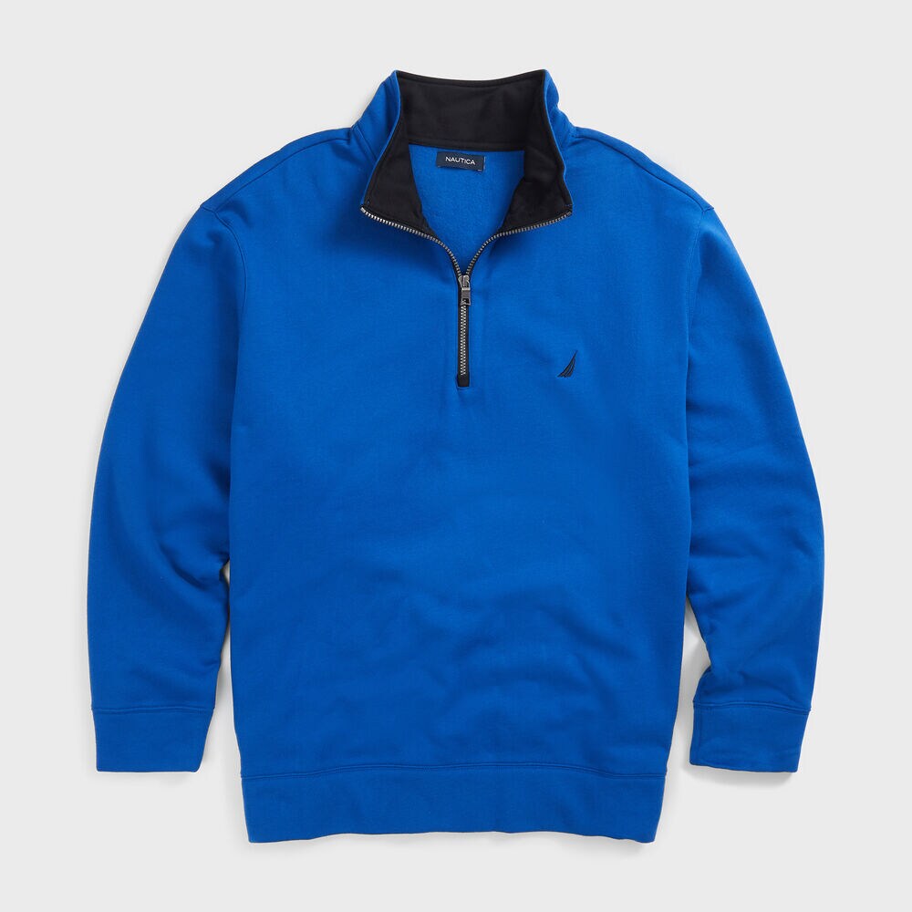 Big & Tall Active Fit Quarter Zip Fleece,Clear Sky Blue,large