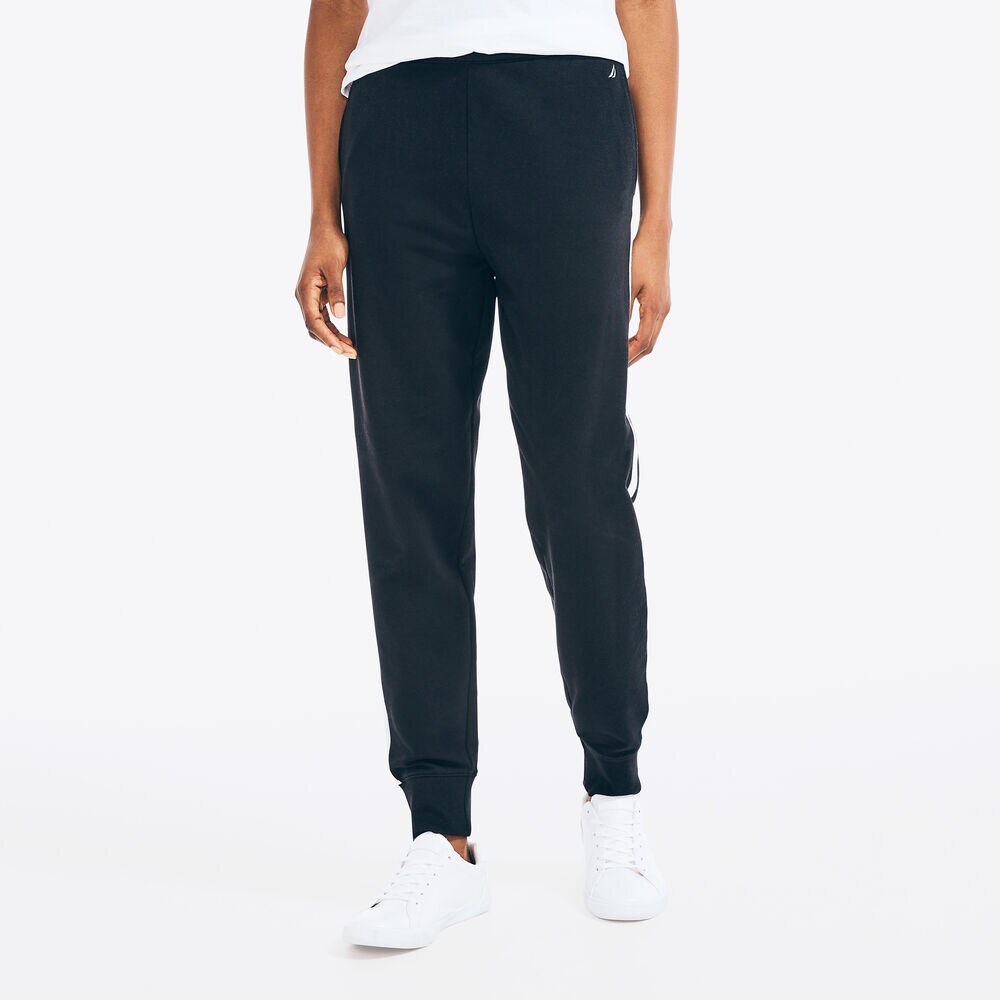 SUSTAINABLY CRAFTED SIDE STRIPE HIGH-WAIST JOGGER,True Black,large