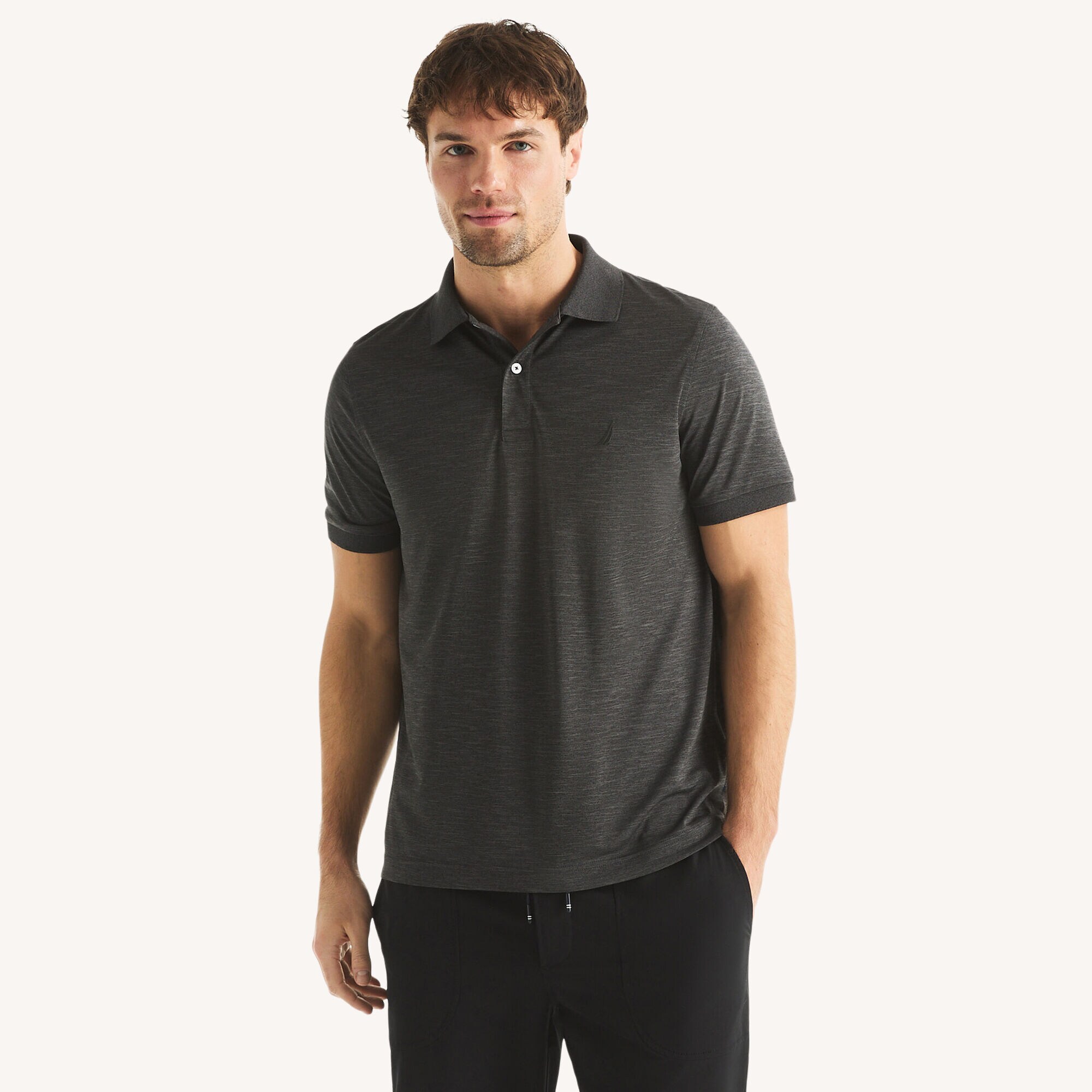 NAVTECH CLASSIC FIT PERFORMANCE POLO,Charcoal Heather,large
