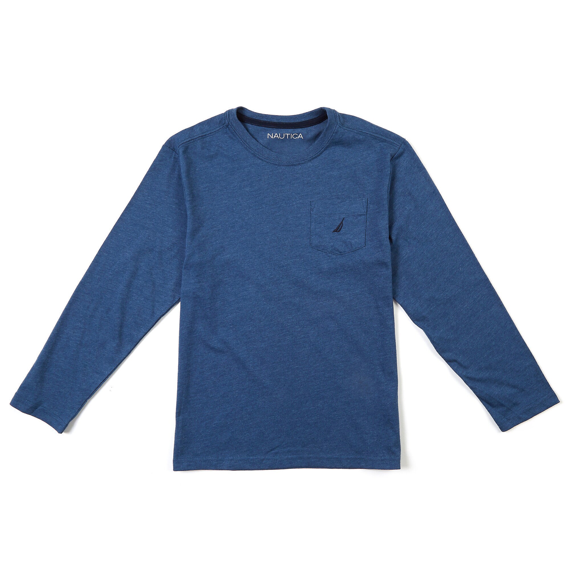 Little Boys' Long Sleeve Chest Pocket T-Shirt (4-7),Pure Deep Bay Wash,large