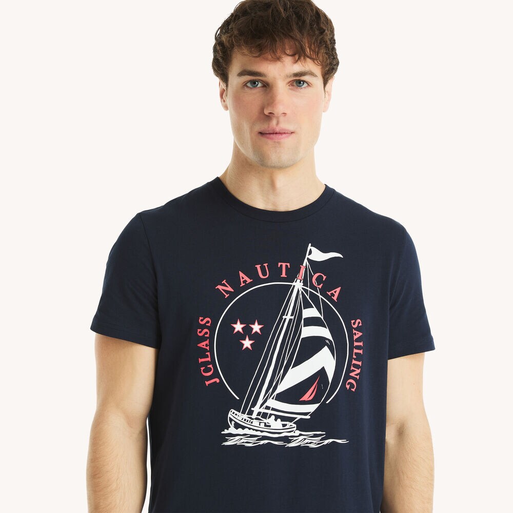 Sailing Graphic T-Shirt,Navy,large