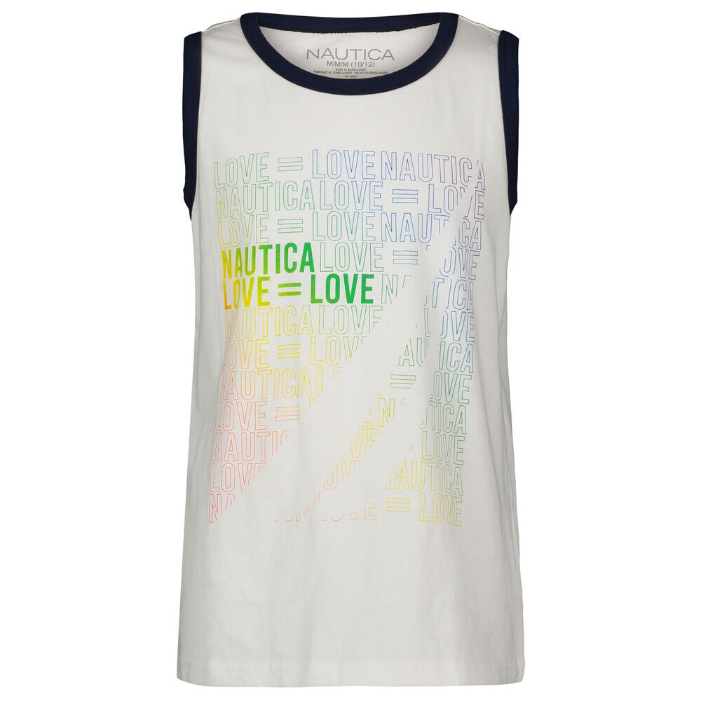 BOYS' PRIDE LOVE GRAPHIC TANK (8-20),Antique White Wash,large