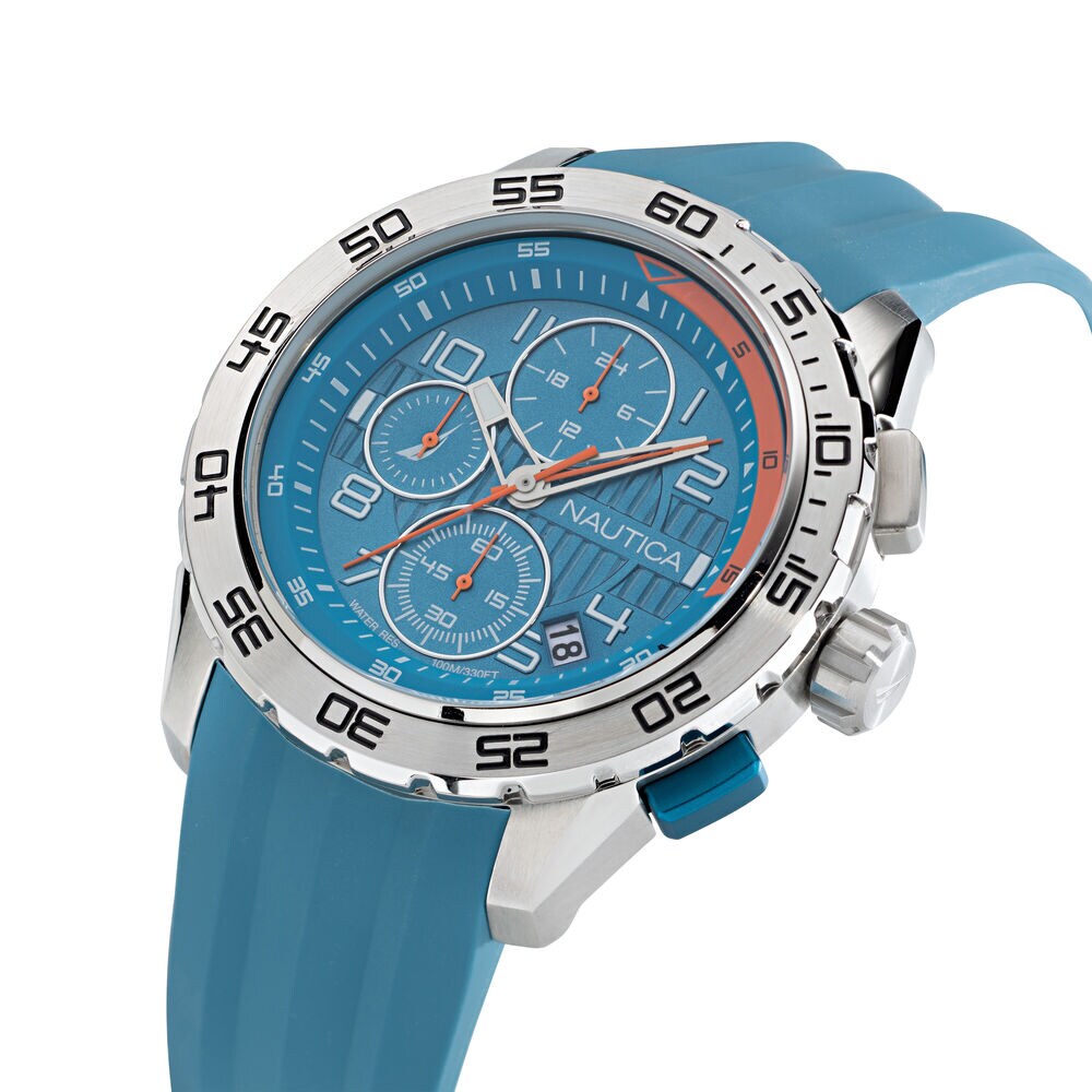NST 101 Recycled Silicone Chronograph Watch,Multi,large