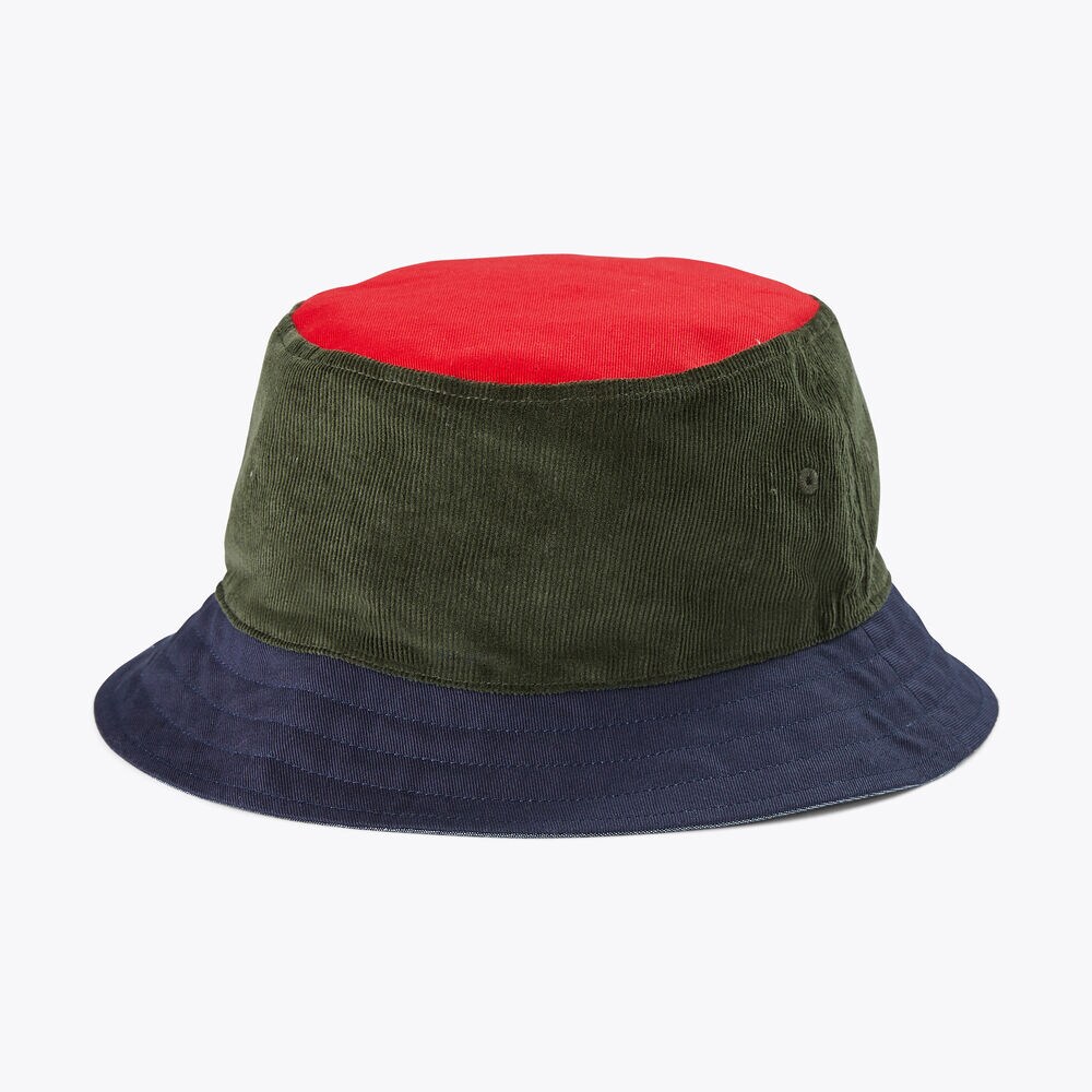 URBAN NECESSITIES X NAUTICA REVERSIBLE BUCKET HAT,Navy Dusk,large