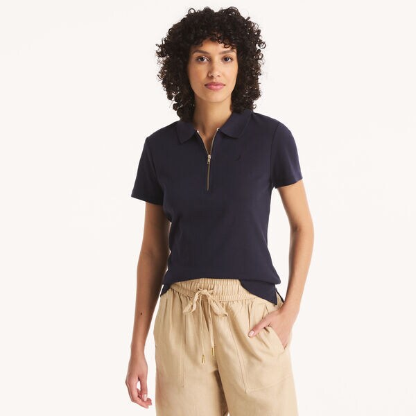 Zip-Up Polo